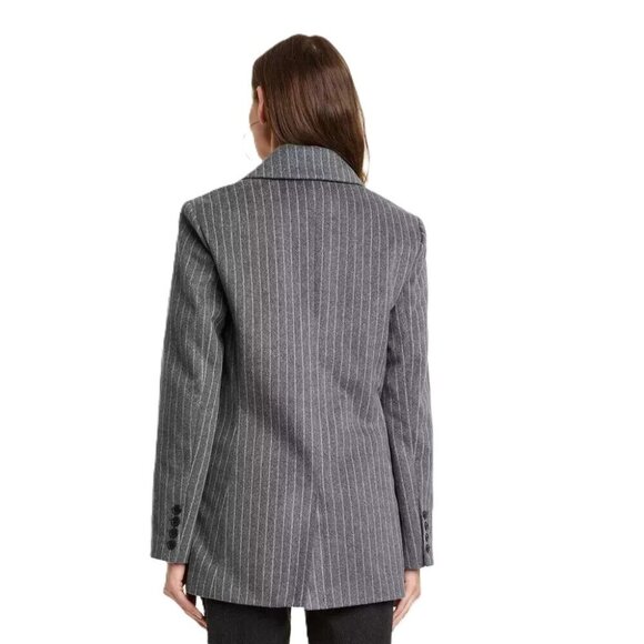 Universal Thread Gray Striped Relaxed Fit Single Breasted Blazer -- Size XS - Picture 2 of 5